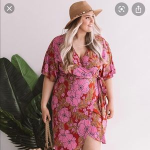Hibiscus wrap dress